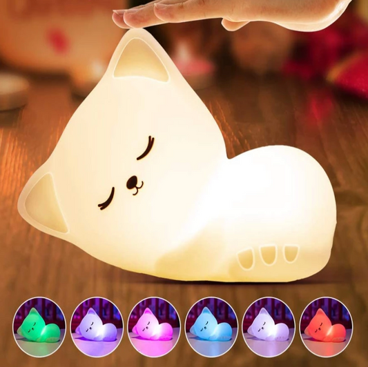 Veilleuse LED en forme de chat pour enfants
