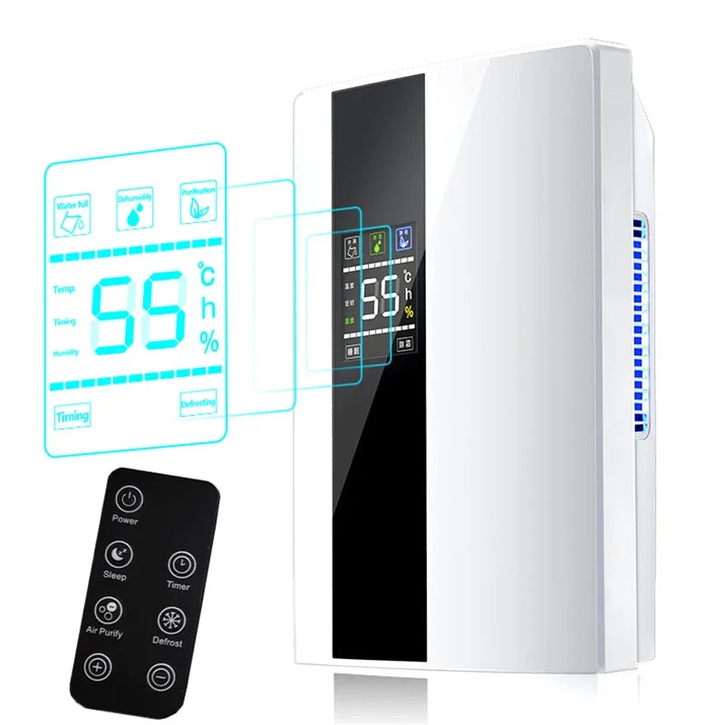Déshumidificateur & Purificateur d'Air - Silencieux pour Maison, Chambre, Cuisine