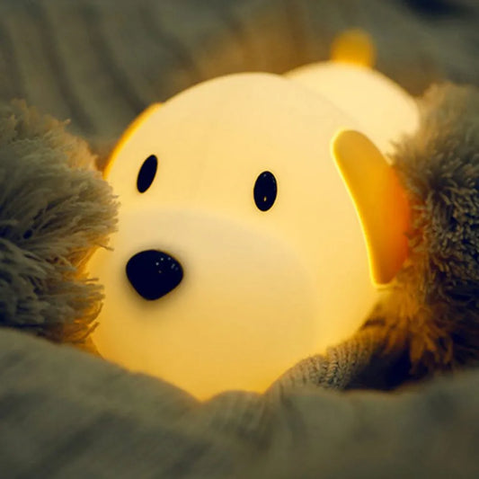 Veilleuse chien amusant en Silicone avec capteur tactile