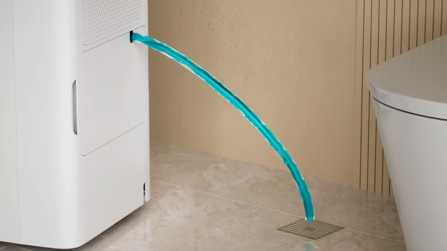 Déshumidificateur d’Air Électrique 16L/J – Avec Tuyau de Drainage 1,2m & Affichage LED – Maison, Chambre